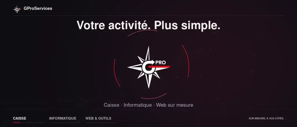 GProServices : caisse CarréPOS, informatique, sites web et outils sur mesure